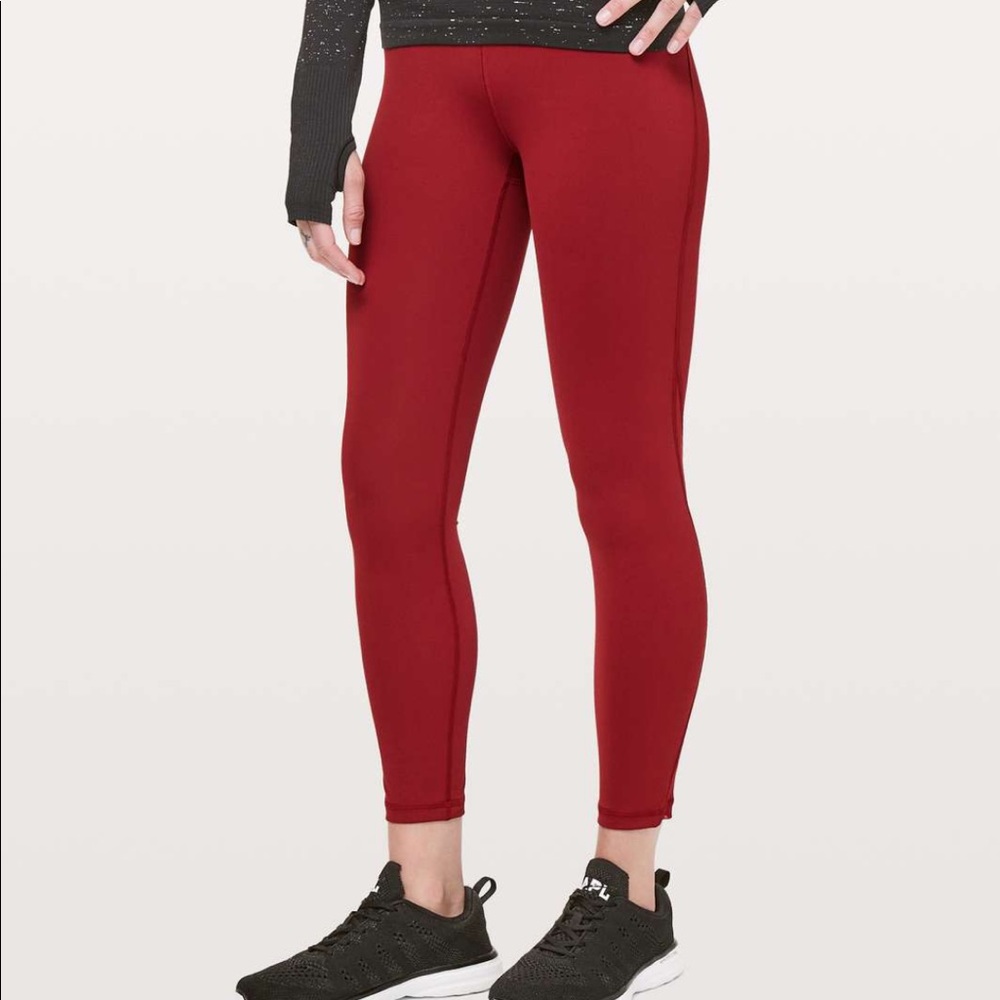 Lululemon train times 7/8 pant 25” dark sport red
